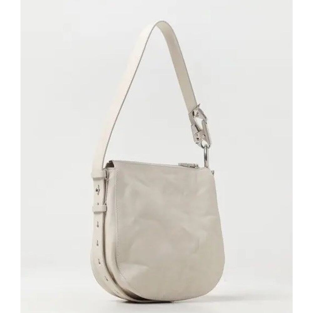 Burberry Small Knight Crinkled Leather Shoulder Bag Beige 80816761 NWT $2590
